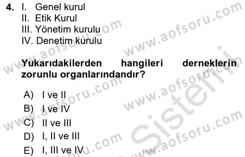 Medeni Hukuk Bilgisi Dersi 2020 - 2021 Yılı Yaz Okulu Sınav Soruları 4. Soru