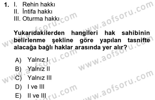 Medeni Hukuk Bilgisi Dersi 2021 - 2022 Yılı (Final) Dönem Sonu Sınav Soruları 1. Soru