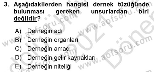 Medeni Hukuk Bilgisi Dersi 2021 - 2022 Yılı (Final) Dönem Sonu Sınav Soruları 3. Soru