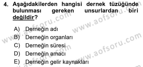Medeni Hukuk Bilgisi Dersi 2021 - 2022 Yılı Yaz Okulu Sınav Soruları 4. Soru