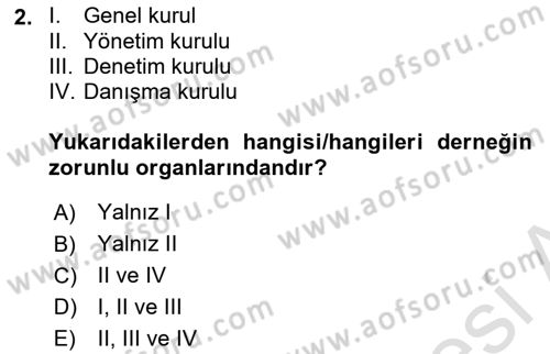 Medeni Hukuk Bilgisi Dersi 2022 - 2023 Yılı (Final) Dönem Sonu Sınav Soruları 2. Soru