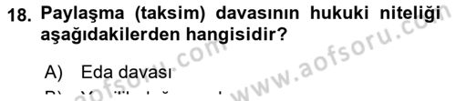 Medeni Hukuk Bilgisi Dersi 2022 - 2023 Yılı Yaz Okulu Sınav Soruları 16. Soru