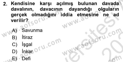 Medeni Hukuk Bilgisi Dersi 2023 - 2024 Yılı Yaz Okulu Sınav Soruları 2. Soru