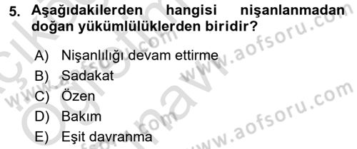 Medeni Hukuk Bilgisi Dersi 2023 - 2024 Yılı Yaz Okulu Sınav Soruları 5. Soru