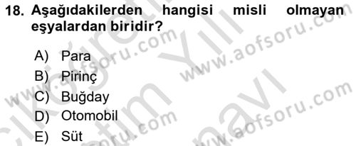 Medeni Hukuk Bilgisi Dersi 2025 - 2026 Yılı (Vize) Ara Sınav Soruları 18. Soru
