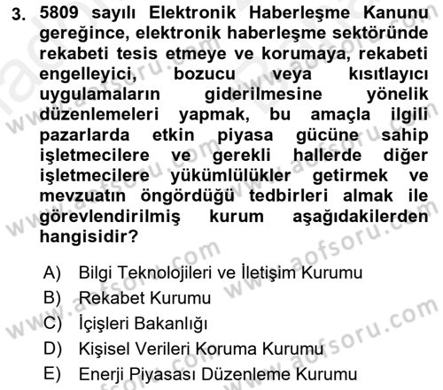 Bilişim Hukuku Dersi 2017 - 2018 Yılı (Vize) Ara Sınav Soruları 3. Soru