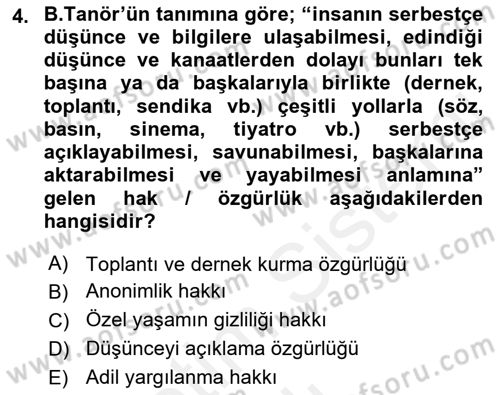 Bilişim Hukuku Dersi 2017 - 2018 Yılı (Vize) Ara Sınav Soruları 4. Soru