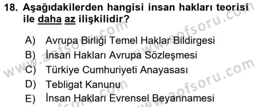 Bilişim Hukuku Dersi 2017 - 2018 Yılı (Final) Dönem Sonu Sınav Soruları 18. Soru