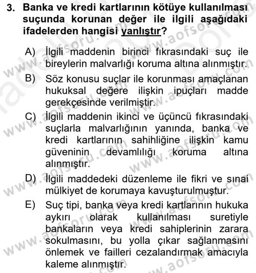 Bilişim Hukuku Dersi 2017 - 2018 Yılı (Final) Dönem Sonu Sınav Soruları 3. Soru