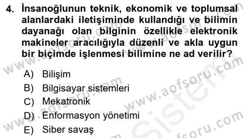 Bilişim Hukuku Dersi 2018 - 2019 Yılı (Vize) Ara Sınav Soruları 4. Soru