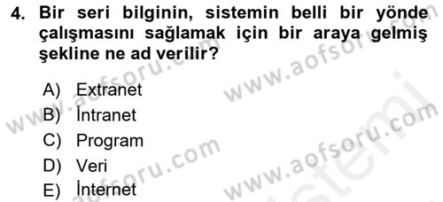 Bilişim Hukuku Dersi 2018 - 2019 Yılı (Final) Dönem Sonu Sınavı 4. Soru