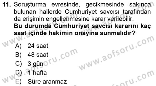 Bilişim Hukuku Dersi 2020 - 2021 Yılı Yaz Okulu Sınavı 11. Soru