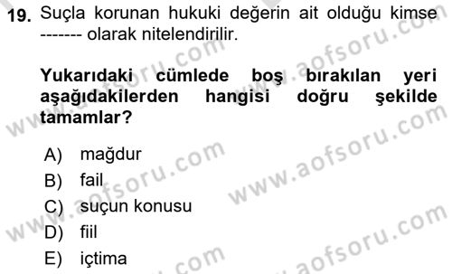 Bilişim Hukuku Dersi 2021 - 2022 Yılı (Vize) Ara Sınav Soruları 19. Soru
