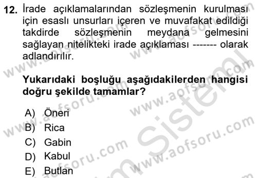 Bilişim Hukuku Dersi 2021 - 2022 Yılı Yaz Okulu Sınav Soruları 12. Soru