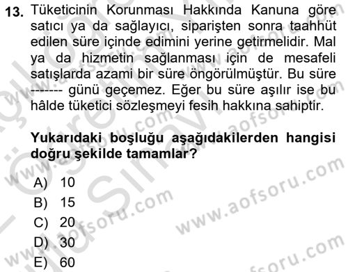 Bilişim Hukuku Dersi 2021 - 2022 Yılı Yaz Okulu Sınav Soruları 13. Soru