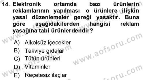 Bilişim Hukuku Dersi 2021 - 2022 Yılı Yaz Okulu Sınav Soruları 14. Soru