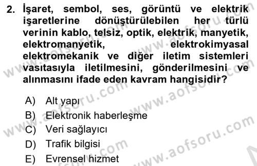 Bilişim Hukuku Dersi 2021 - 2022 Yılı Yaz Okulu Sınav Soruları 2. Soru