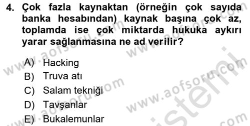 Bilişim Hukuku Dersi 2023 - 2024 Yılı (Vize) Ara Sınavı 4. Soru