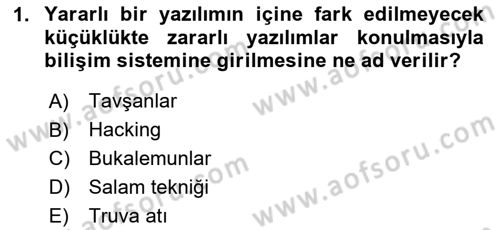 Bilişim Hukuku Dersi 2024 - 2025 Yılı (Vize) Ara Sınav Soruları 1. Soru