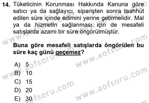 Bilişim Hukuku Dersi 2024 - 2025 Yılı (Final) Dönem Sonu Sınav Soruları 14. Soru