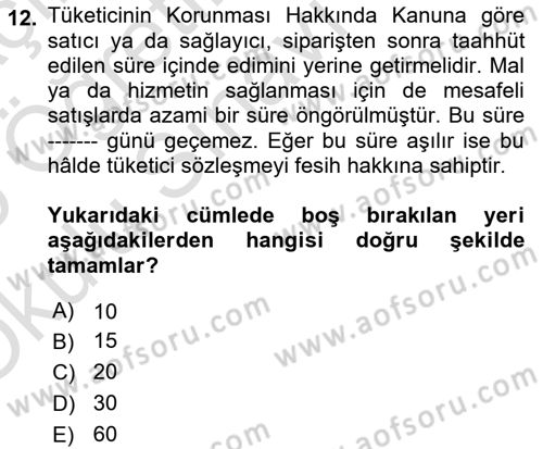 Bilişim Hukuku Dersi 2024 - 2025 Yılı Yaz Okulu Sınav Soruları 12. Soru