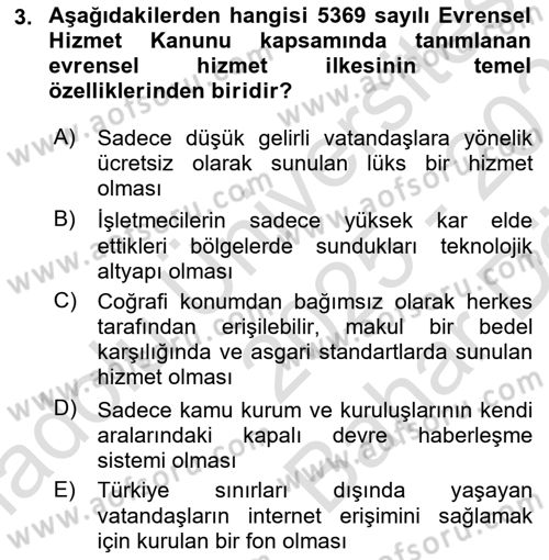 Bilişim Hukuku Dersi 2025 - 2026 Yılı (Vize) Ara Sınav Soruları 3. Soru