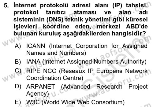 Bilişim Hukuku Dersi 2025 - 2026 Yılı (Vize) Ara Sınav Soruları 5. Soru