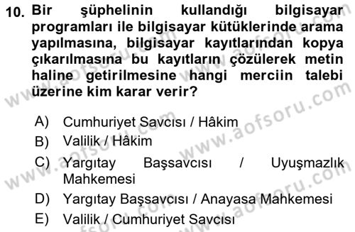 Bilişim Hukuku Dersi 2025 - 2026 Yılı Yaz Okulu Sınav Soruları 10. Soru