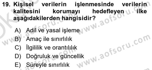 Bilişim Hukuku Dersi 2025 - 2026 Yılı Yaz Okulu Sınav Soruları 19. Soru