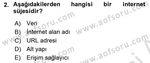 Bilişim Hukuku Dersi 2025 - 2026 Yılı Yaz Okulu Sınav Soruları 2. Soru