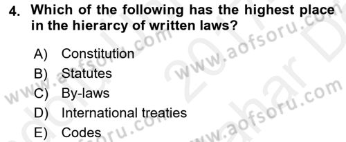 Business Law Dersi 2017 - 2018 Yılı (Vize) Ara Sınav Soruları 4. Soru