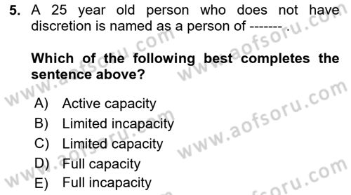 Business Law Dersi 2017 - 2018 Yılı (Vize) Ara Sınav Soruları 5. Soru