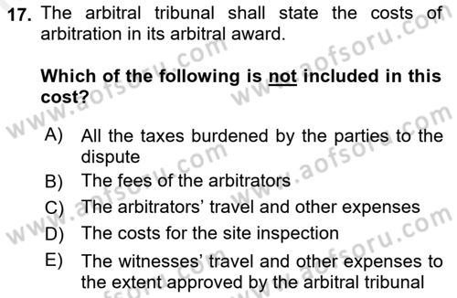Business Law Dersi 2017 - 2018 Yılı (Final) Dönem Sonu Sınav Soruları 17. Soru