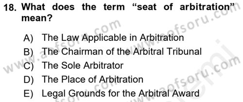 Business Law Dersi 2017 - 2018 Yılı (Final) Dönem Sonu Sınav Soruları 18. Soru
