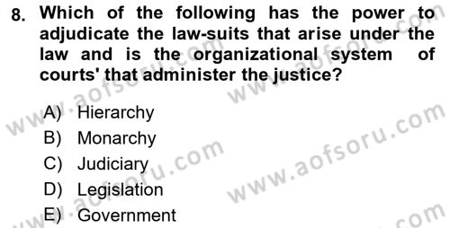 Business Law Dersi 2017 - 2018 Yılı (Final) Dönem Sonu Sınav Soruları 8. Soru