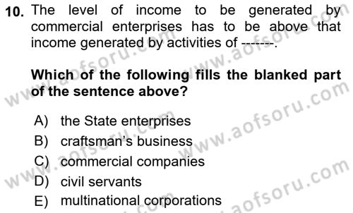 Business Law Dersi 2018 - 2019 Yılı (Vize) Ara Sınav Soruları 10. Soru