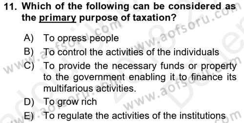 Business Law Dersi 2018 - 2019 Yılı (Final) Dönem Sonu Sınav Soruları 11. Soru