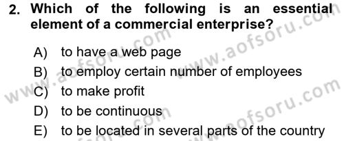 Business Law Dersi 2018 - 2019 Yılı (Final) Dönem Sonu Sınav Soruları 2. Soru