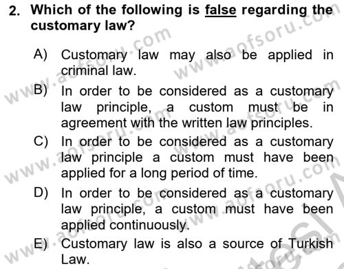 Business Law Dersi 2018 - 2019 Yılı Yaz Okulu Sınav Soruları 2. Soru