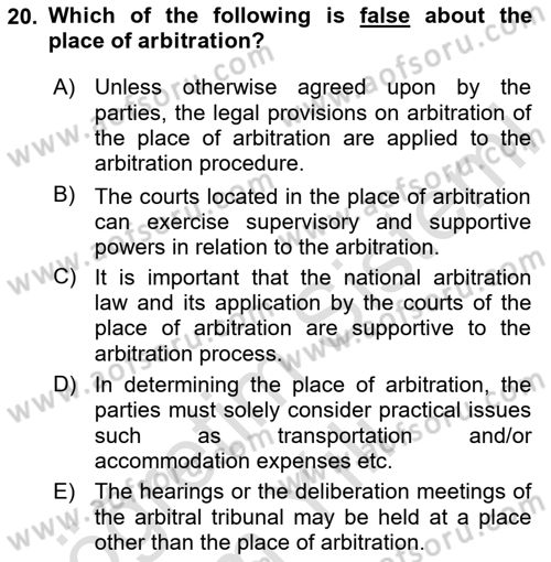 Business Law Dersi 2020 - 2021 Yılı Yaz Okulu Sınav Soruları 20. Soru