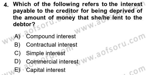 Business Law Dersi 2020 - 2021 Yılı Yaz Okulu Sınav Soruları 4. Soru