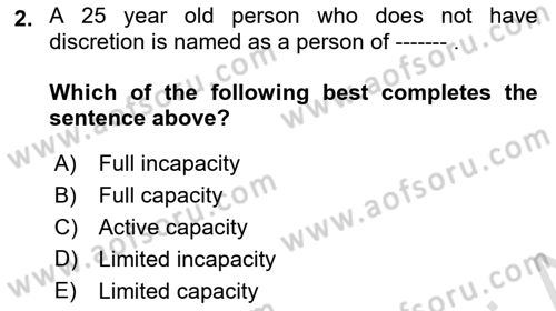 Business Law Dersi 2021 - 2022 Yılı (Vize) Ara Sınav Soruları 2. Soru