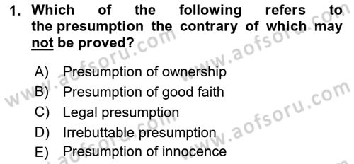 Business Law Dersi 2021 - 2022 Yılı (Final) Dönem Sonu Sınav Soruları 1. Soru