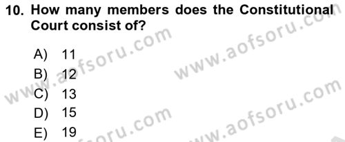 Business Law Dersi 2021 - 2022 Yılı Yaz Okulu Sınav Soruları 10. Soru