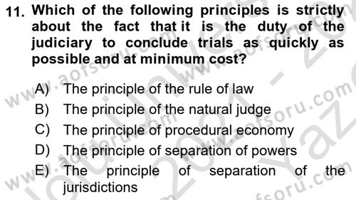 Business Law Dersi 2021 - 2022 Yılı Yaz Okulu Sınav Soruları 11. Soru