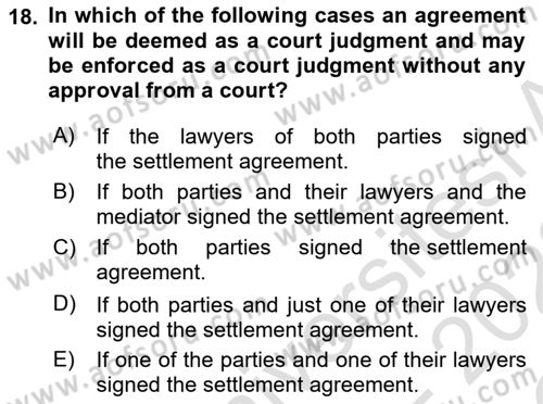 Business Law Dersi 2021 - 2022 Yılı Yaz Okulu Sınav Soruları 18. Soru