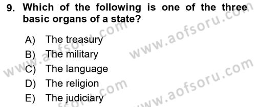 Business Law Dersi 2021 - 2022 Yılı Yaz Okulu Sınav Soruları 9. Soru