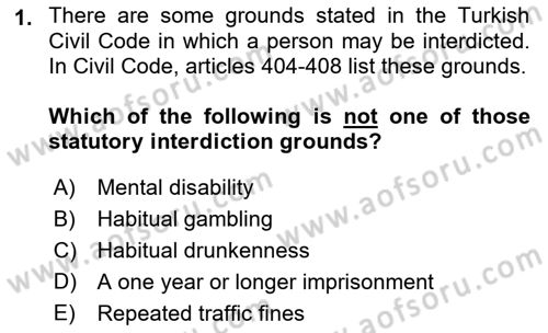 Business Law Dersi 2022 - 2023 Yılı Yaz Okulu Sınav Soruları 1. Soru