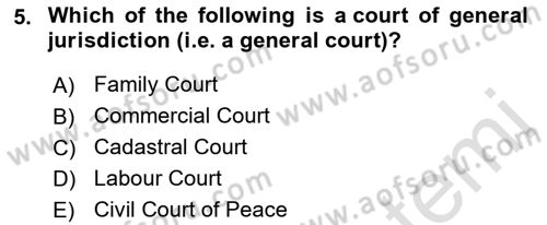 Business Law Dersi 2022 - 2023 Yılı Yaz Okulu Sınav Soruları 5. Soru