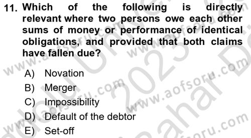 Business Law Dersi 2023 - 2024 Yılı (Vize) Ara Sınav Soruları 11. Soru